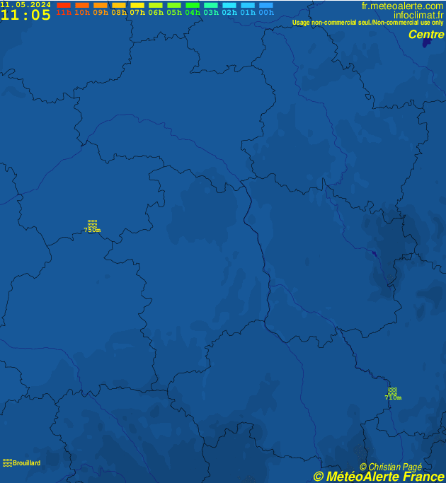 Carte de situation et alertes météo temps réel : France Centre