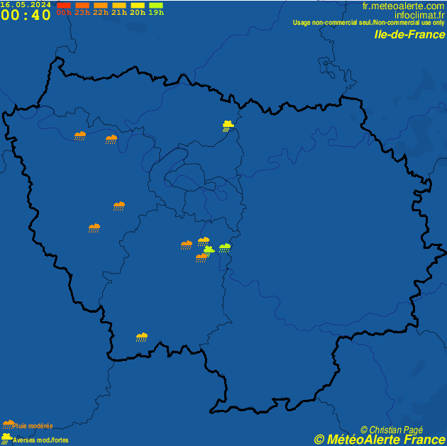 Carte de situation et alertes météo temps réel : France Ile-de-France
