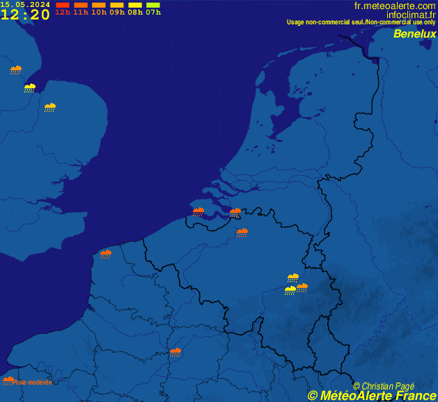 Carte de situation et alertes météo temps réel : France Benelux