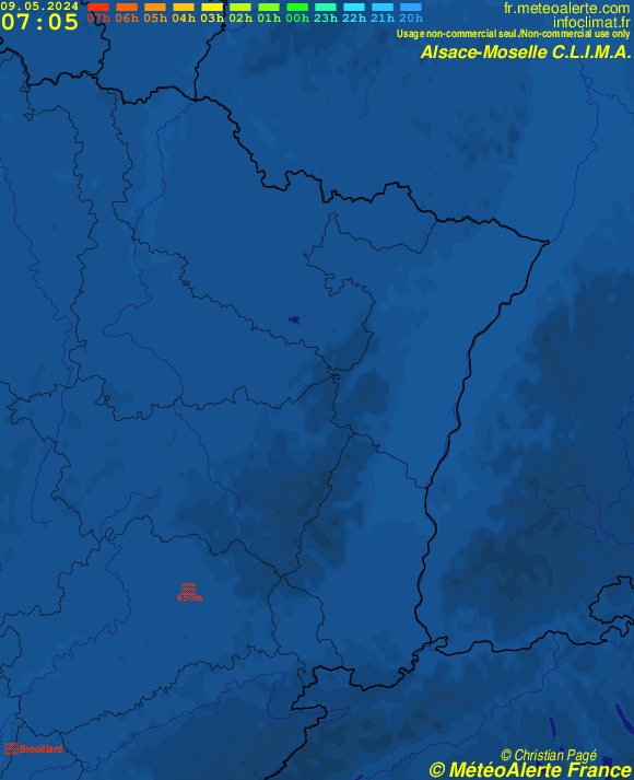 Carte de situation et alertes météo temps réel : France Alsace-Moselle C.L.I.M.A.