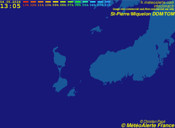 Carte de situation et alertes météo temps réel : St-Pierre & Miquelon